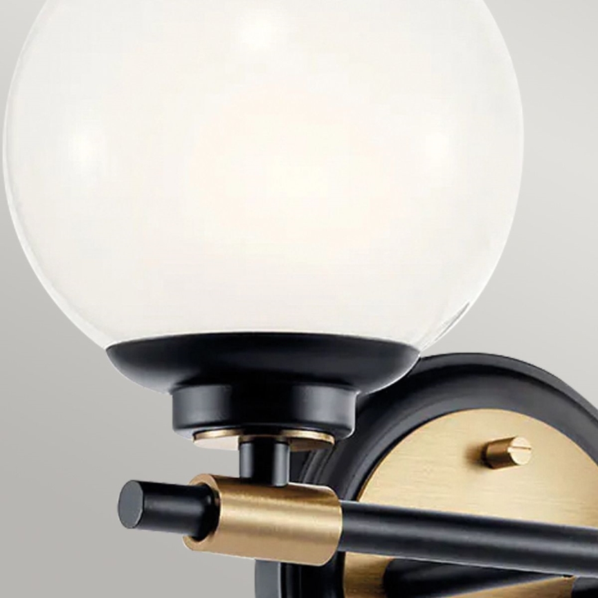 Kichler - LED vannitoa seinavalgusti BENNO 2xLED/3W/230V must/kuldne IP44