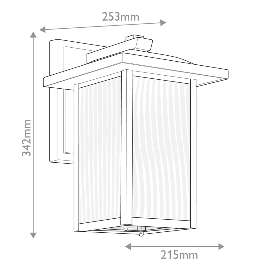 Kichler - Välisseinavalgusti CAPPANNA M 1xE27/60W/230V IP44 must
