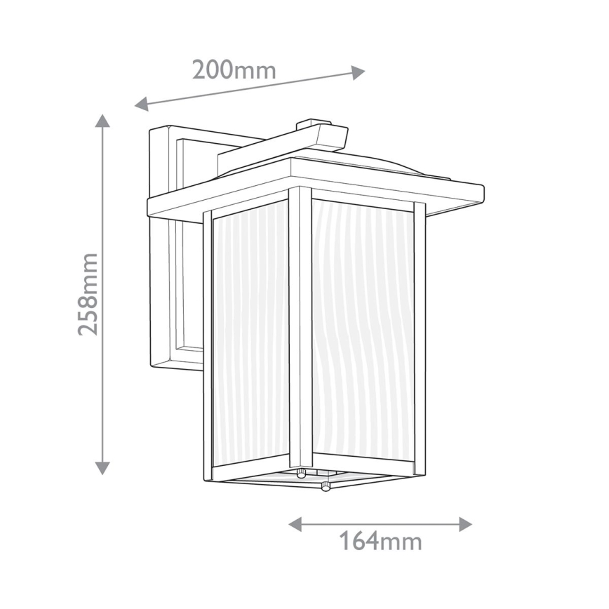 Kichler - Välisseinavalgusti CAPPANNA S 1xE27/60W/230V IP44 must