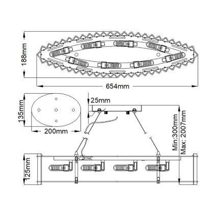 Kichler - LED Lühter vannituppa CRYSTAL SKYE 8xG9/3W/230V IP44