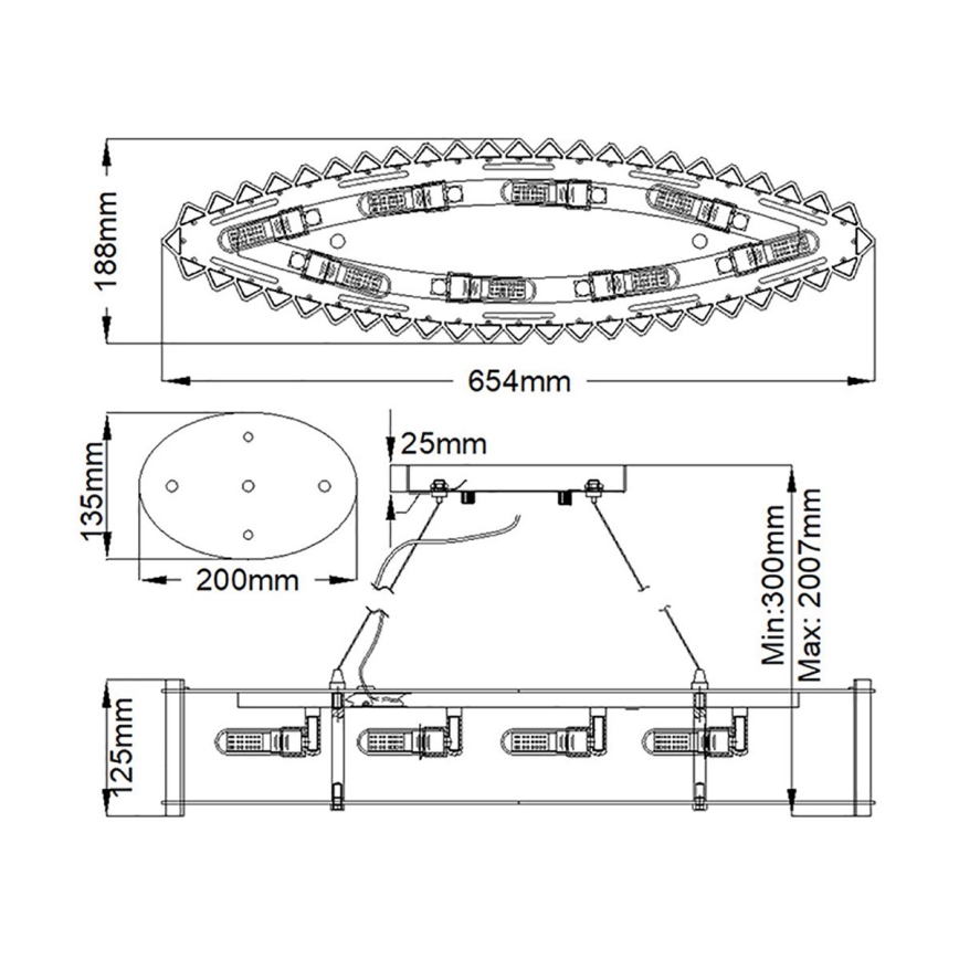 Kichler - LED Lühter vannituppa CRYSTAL SKYE 8xG9/3W/230V IP44