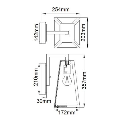 Kichler - Väli seinavalgusti DELISON 1xE27/60W/230V IP44