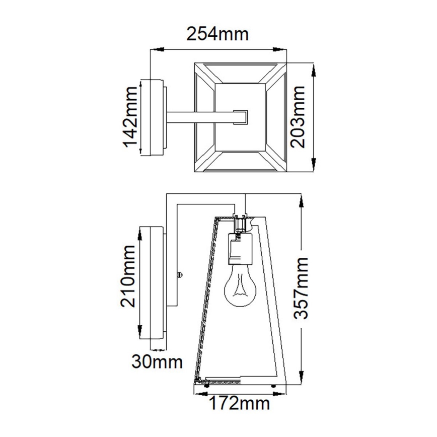 Kichler - Väli seinavalgusti DELISON 1xE27/60W/230V IP44