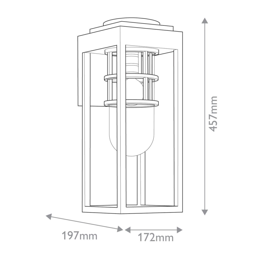 Kichler - Väli seinavalgusti HONE 1xE27/60W/230V IP44 must