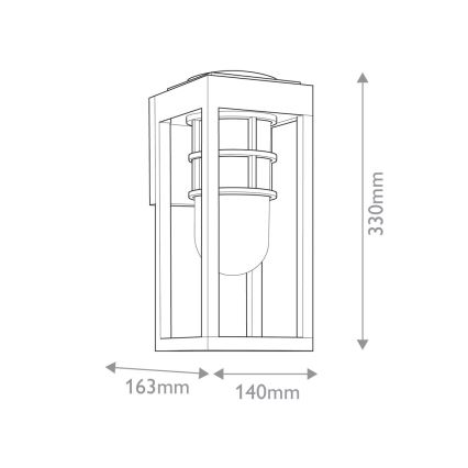 Kichler - Väli seinavalgusti HONE 1xE27/60W/230V IP44 must