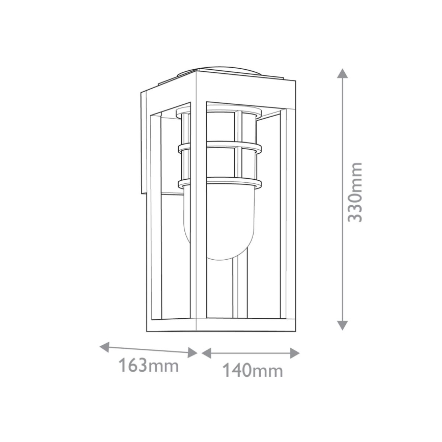 Kichler - Väli seinavalgusti HONE 1xE27/60W/230V IP44 must