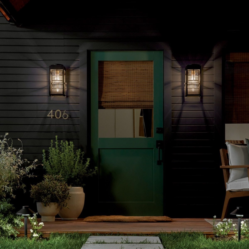 Kichler - Välisseinavalgusti HONE S 1xE27/60W/230V IP44 must