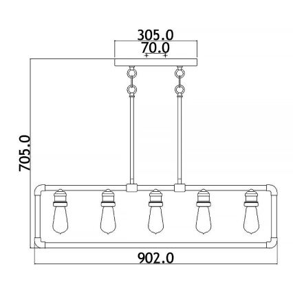 Kichler - Ripplühter IMAHN 5xE27/60W/230V