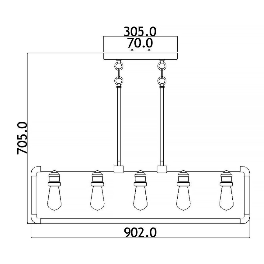 Kichler - Ripplühter IMAHN 5xE27/60W/230V