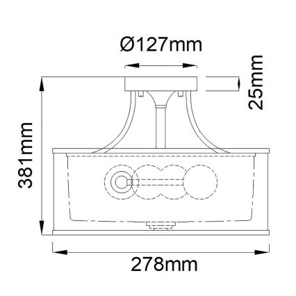 Kichler - Pinnale kinnitatav lühter LACEY 3xE27/60W/230V matt kroom