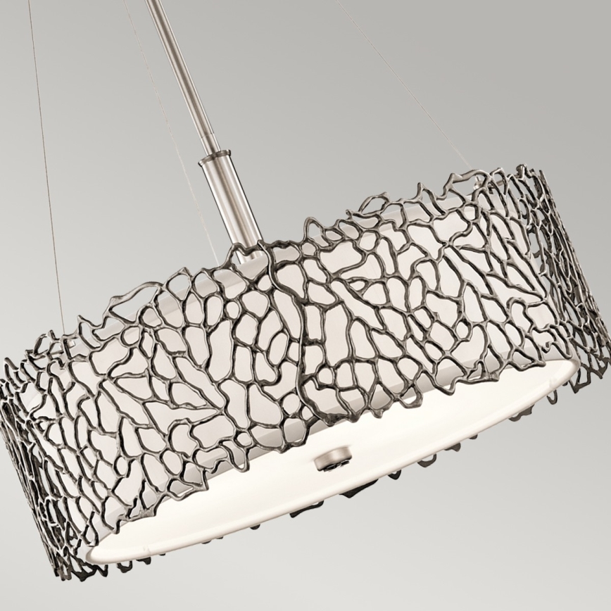 Kichler - Ripplühter SILVER CORAL 3xE27/100W/230V matt kroom