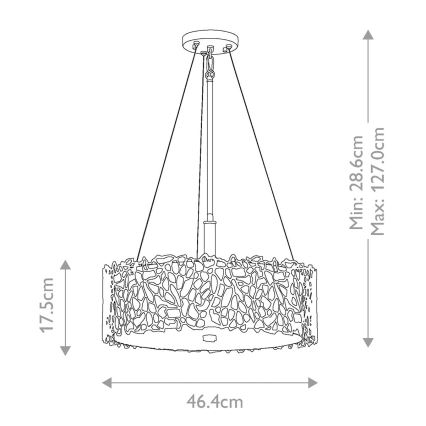 Kichler - Ripplühter SILVER CORAL 3xE27/100W/230V matt kroom