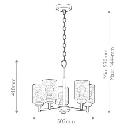 Kichler - Lühter WINSLOW 5xE27/60W/230V d. 50,2 cm messing