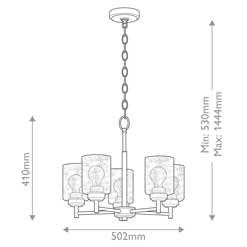 Kichler - Lühter WINSLOW 5xE27/60W/230V d. 50,2 cm messing