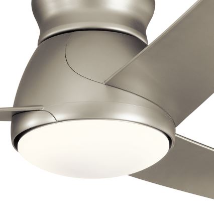 Kichler - LED Hämardatav laeventilaator ERIS LED/10W/230V matt kroom IP44 + kaugjuhtimispult