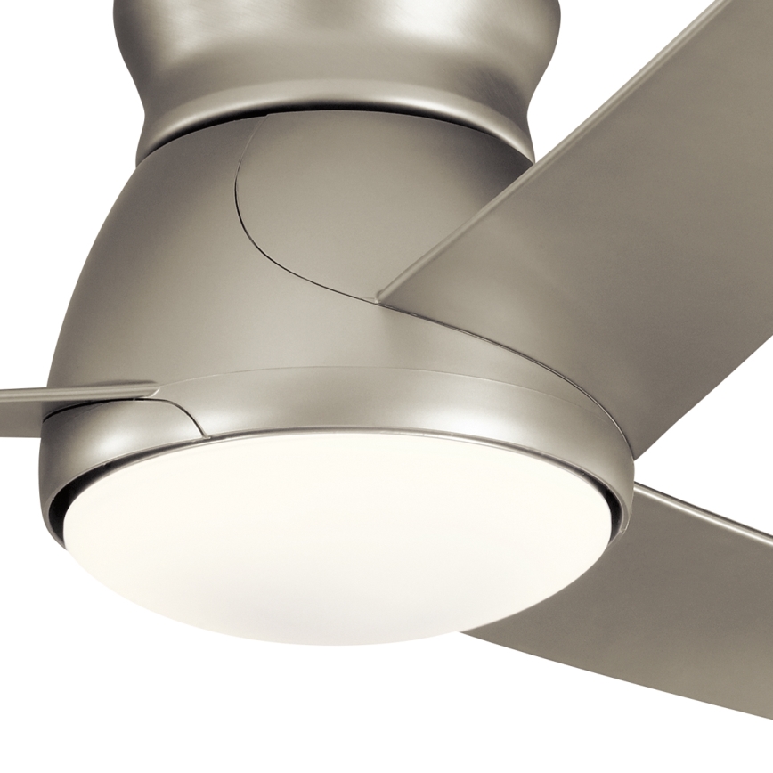 Kichler - LED Hämardatav laeventilaator ERIS LED/10W/230V matt kroom IP44 + kaugjuhtimispult