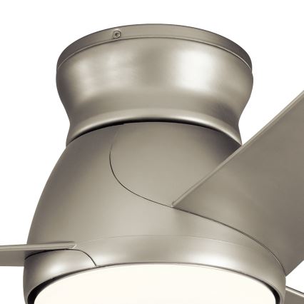 Kichler - LED Hämardatav laeventilaator ERIS LED/10W/230V matt kroom IP44 + kaugjuhtimispult