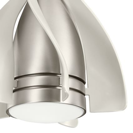 Kichler - LED Hämardatav laeventilaator TERNA LED/10W/230V matt kroom/valge + kaugjuhtimispult