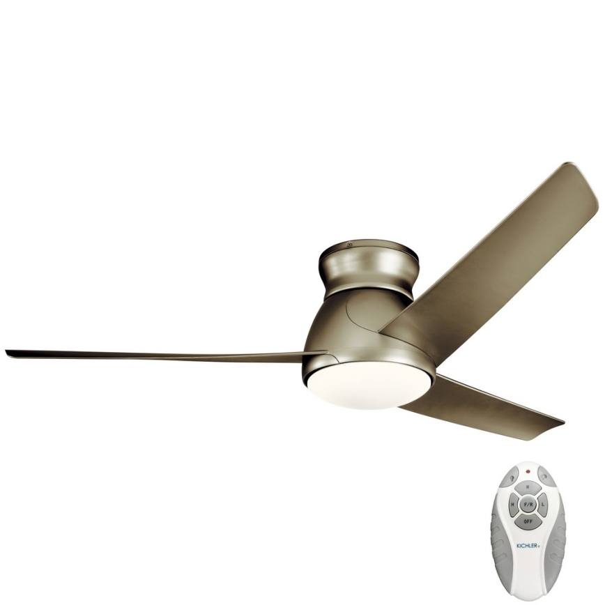 Kichler - LED Hämardatav laeventilaator ERIS LED/10W/230V matt kroom IP44 + kaugjuhtimispult