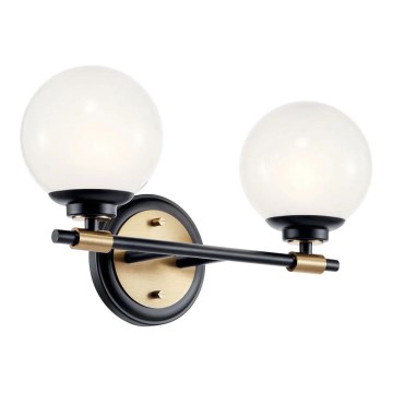 Kichler - LED vannitoa seinavalgusti BENNO 2xLED/3W/230V must/kuldne IP44