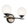 Kichler - LED vannitoa seinavalgusti BENNO 2xLED/3W/230V must/kuldne IP44