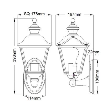 Kichler - Väli seinavalgusti BAY SHORE 1xE27/60W/230V IP44