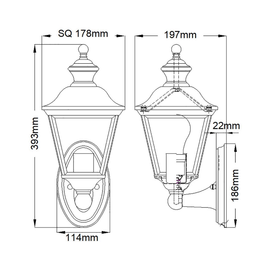 Kichler - Väli seinavalgusti BAY SHORE 1xE27/60W/230V IP44
