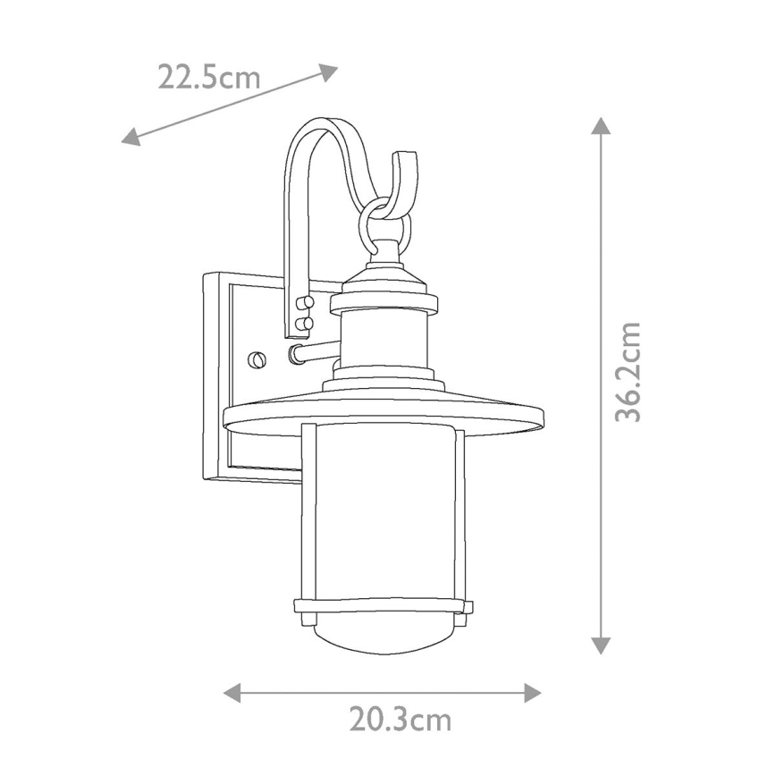 Kichler - Väli seinavalgusti RIVERWOOD 1xE27/100W/230V IP44 antratsiit