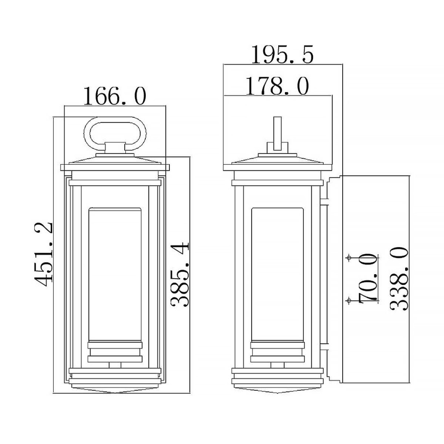 Kichler - Väli seinavalgusti SOUTH HOPE 1xE27/60W/230V IP44 antratsiit