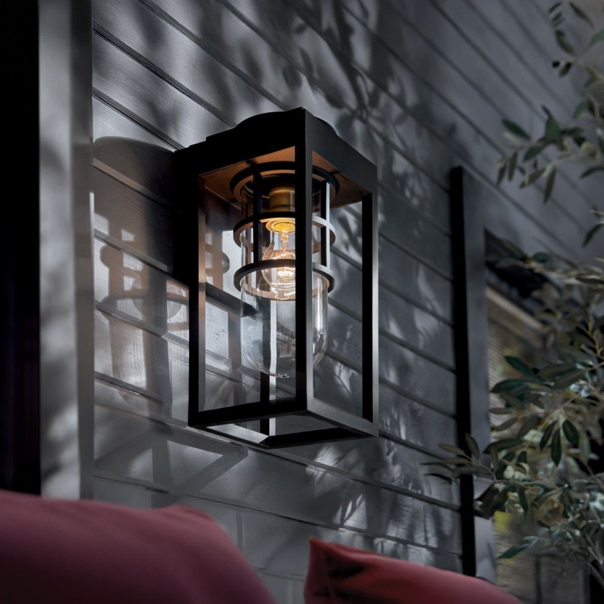 Kichler - Välisseinavalgusti HONE S 1xE27/60W/230V IP44 must