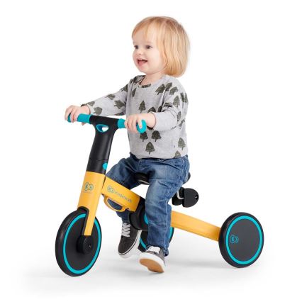 KINDERKRAFT - Laste 3-ühes tõukeratas 4TRIKE kollane/türkiissinine