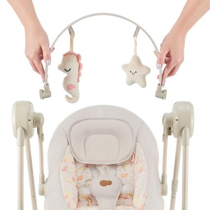 KINDERKRAFT - beebikiik SWINGEE meloodiaga, beež, 4xAAA/230V