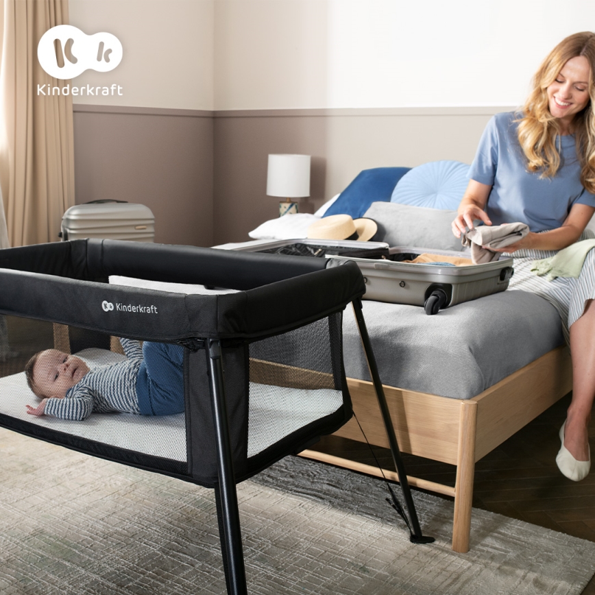 KINDERKRAFT - CAMI 3-ühes reisivoodi, must