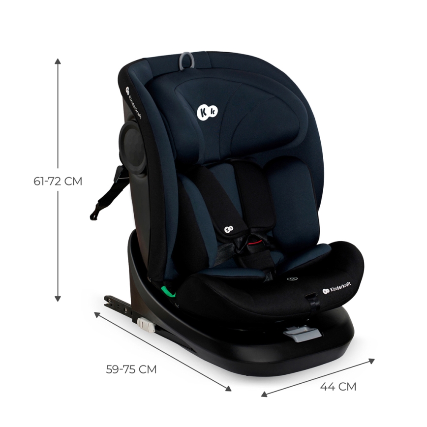 KINDERKRAFT - I-GROW i-Size pööratava alusega auto turvatool (40-150 cm) must