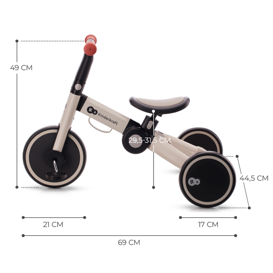 KINDERKRAFT - Jooksuratas 3-ühes 4TRIKE hall