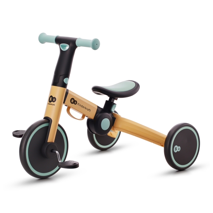 KINDERKRAFT - Jooksuratas 3-ühes 4TRIKE kollane/münt