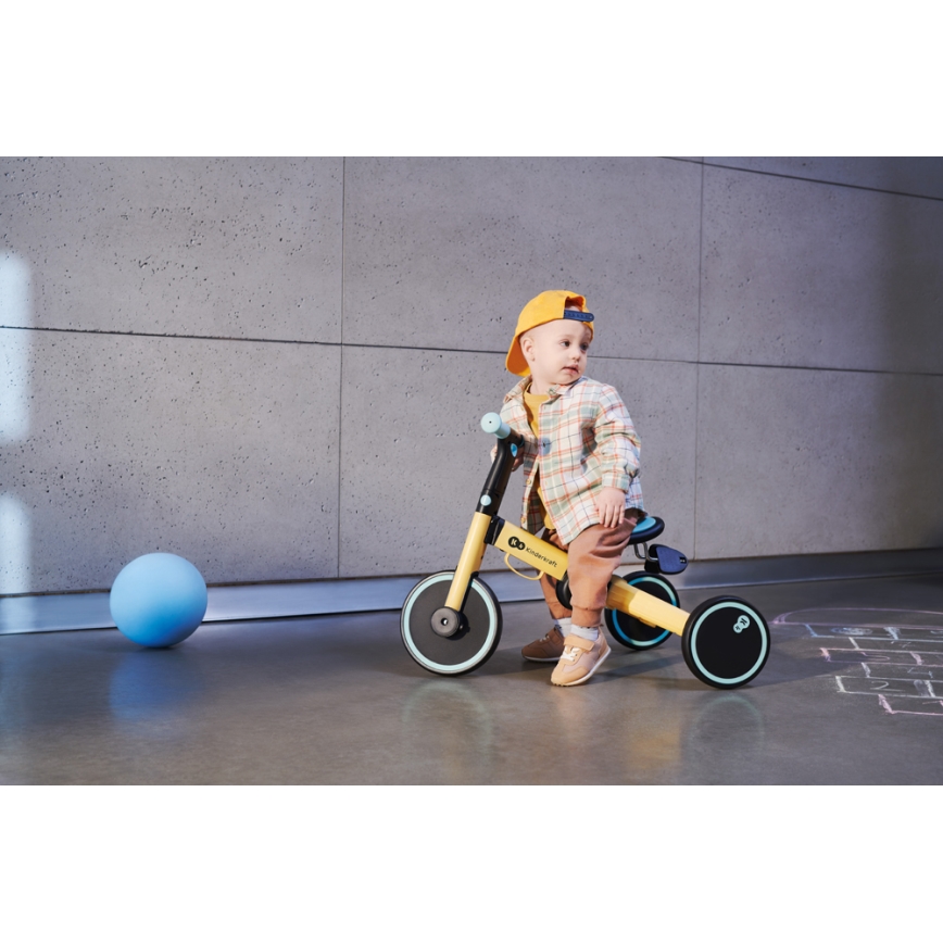 KINDERKRAFT - Jooksuratas 3-ühes 4TRIKE kollane/münt