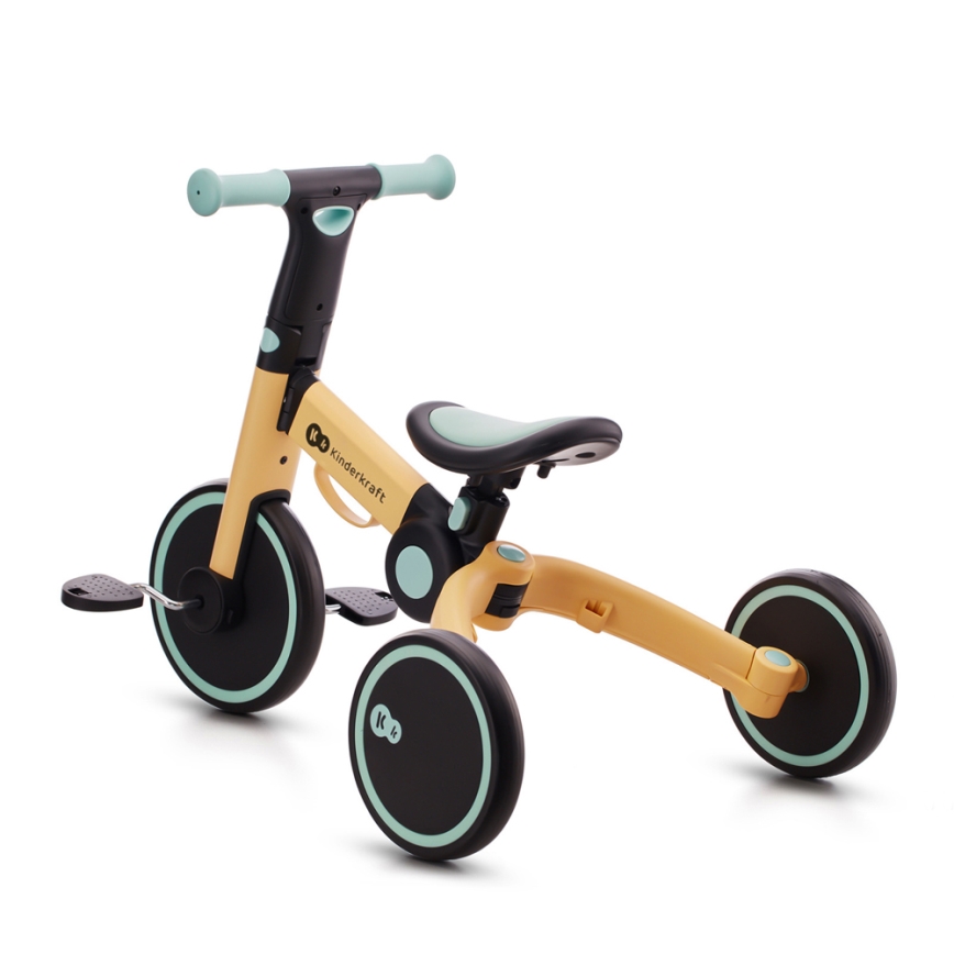 KINDERKRAFT - Jooksuratas 3-ühes 4TRIKE kollane/münt