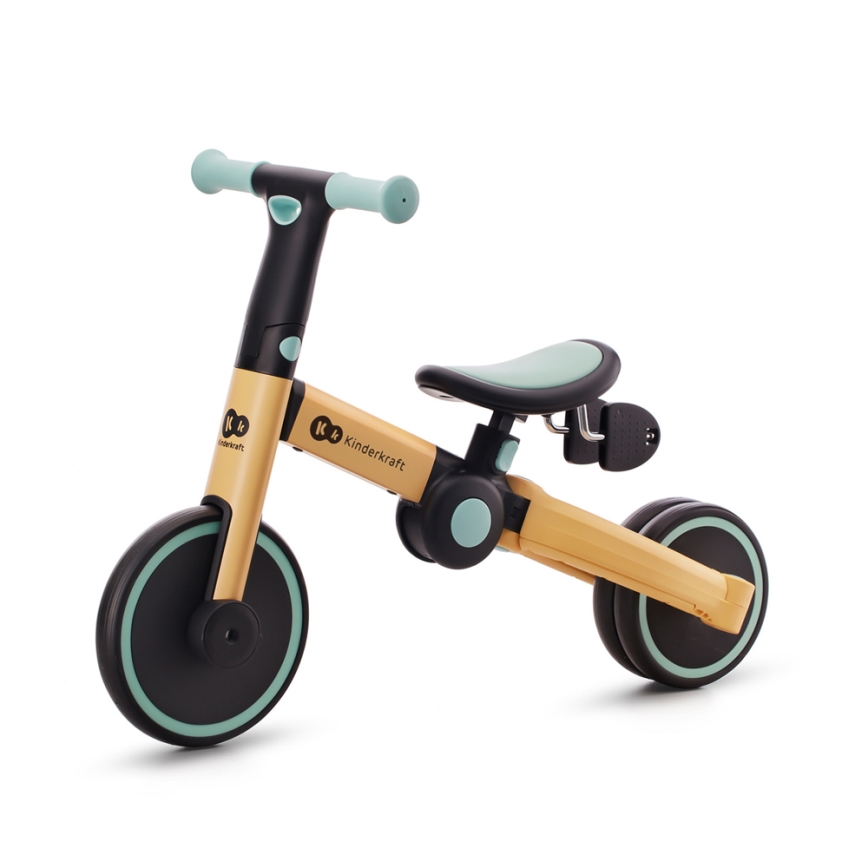 KINDERKRAFT - Jooksuratas 3-ühes 4TRIKE kollane/münt
