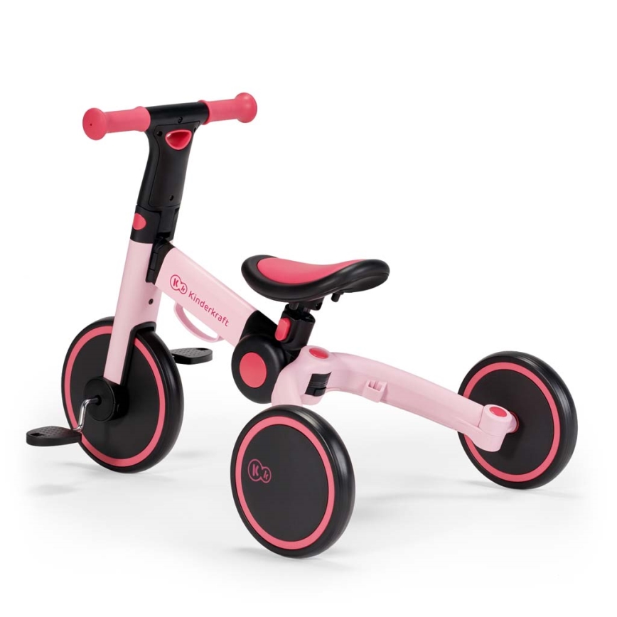 KINDERKRAFT - Jooksuratas 3-ühes 4TRIKE roosa