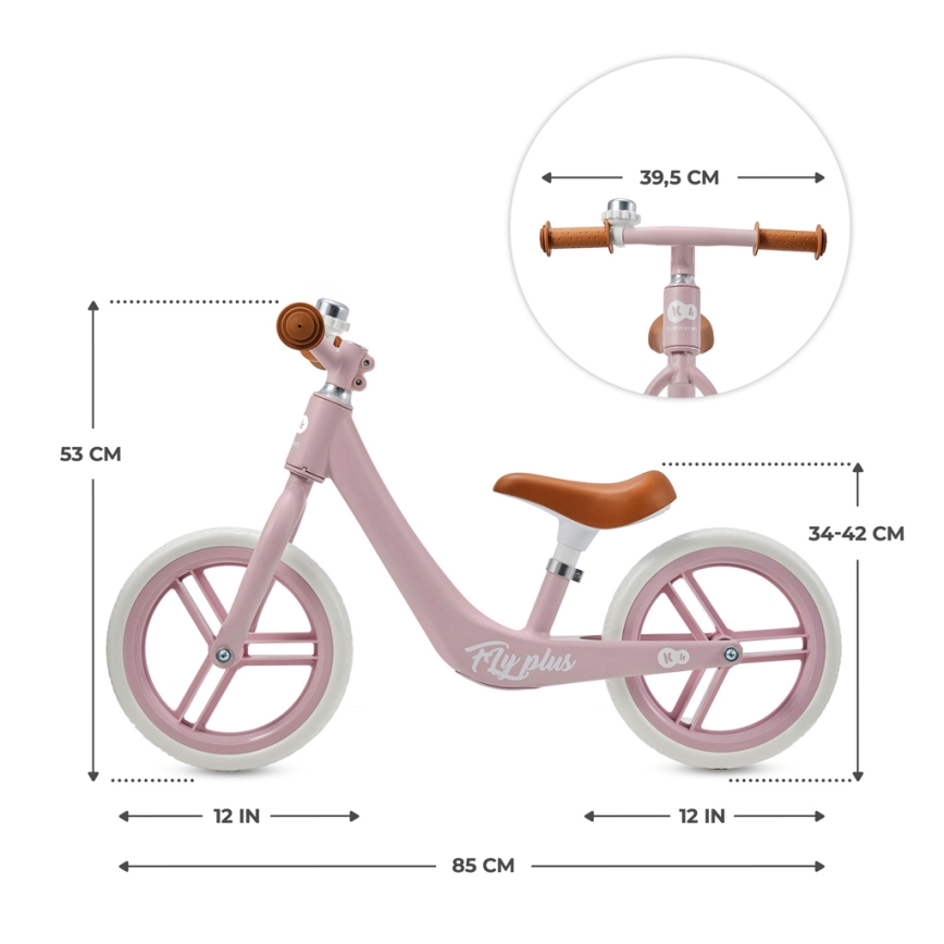 KINDERKRAFT - Jooksuratas FLY PLUS Powder roosa