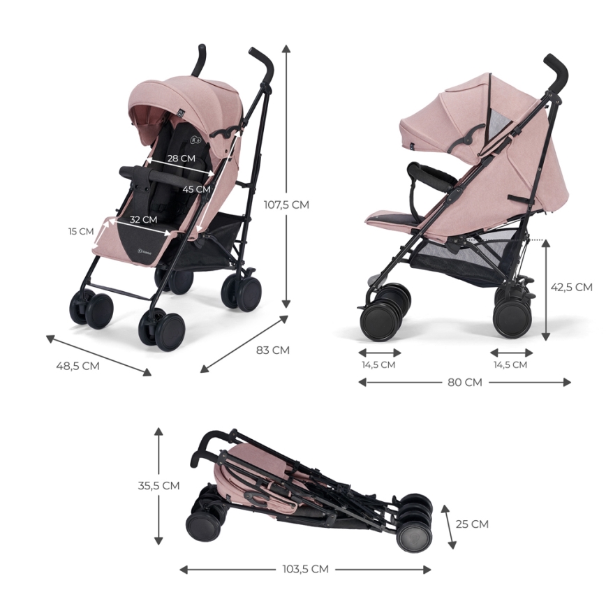 KINDERKRAFT - Käru SIESTA Pink printsess