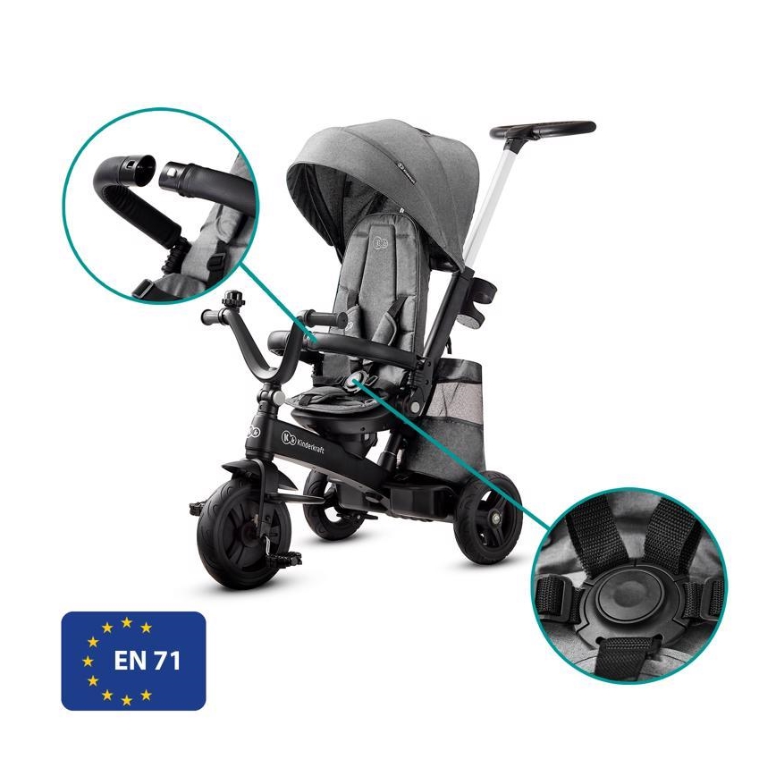 KINDERKRAFT - Kolmerattaline 5v1 EASYTWIST hall/must