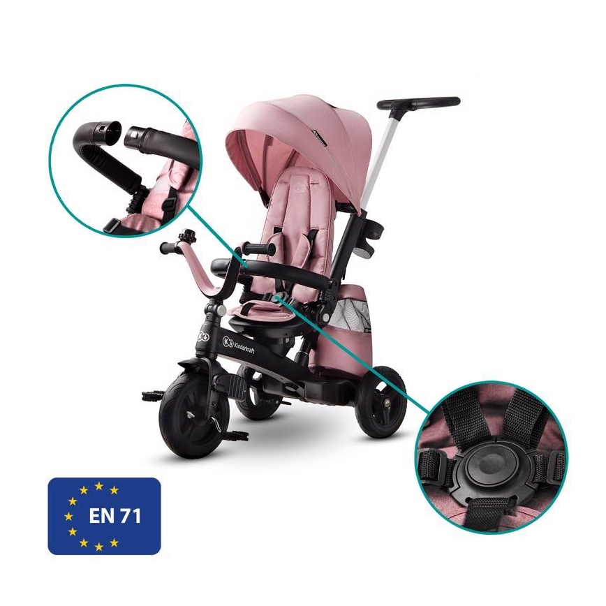 KINDERKRAFT - Kolmerattaline 5v1 EASYTWIST roosa/must