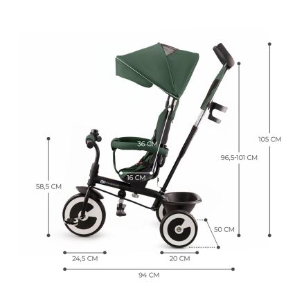 KINDERKRAFT - Kolmerattaline ASTON Mystic roheline