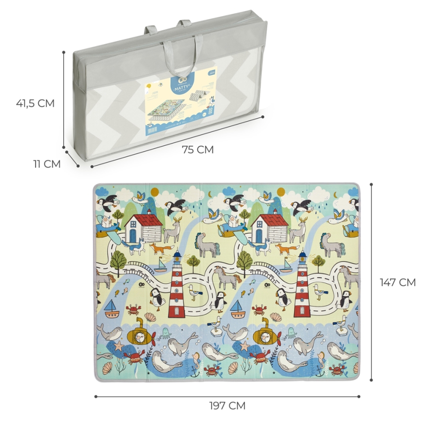 KINDERKRAFT - Laste mängumatt MATTY 2