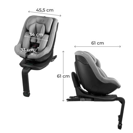 KINDERKRAFT - Laste turvatool pööratava alusega I-GUARD i-Size 40-105 cm hall