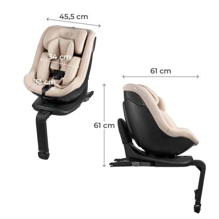 KINDERKRAFT - Pööratava alusega turvatool I-GUARD i-Size 40-105 cm beež