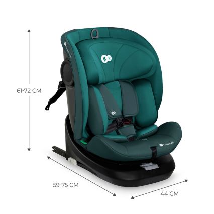 KINDERKRAFT - Pöörleva alusega turvatool I-GROW i-Size 40-150 cm türkiissinine