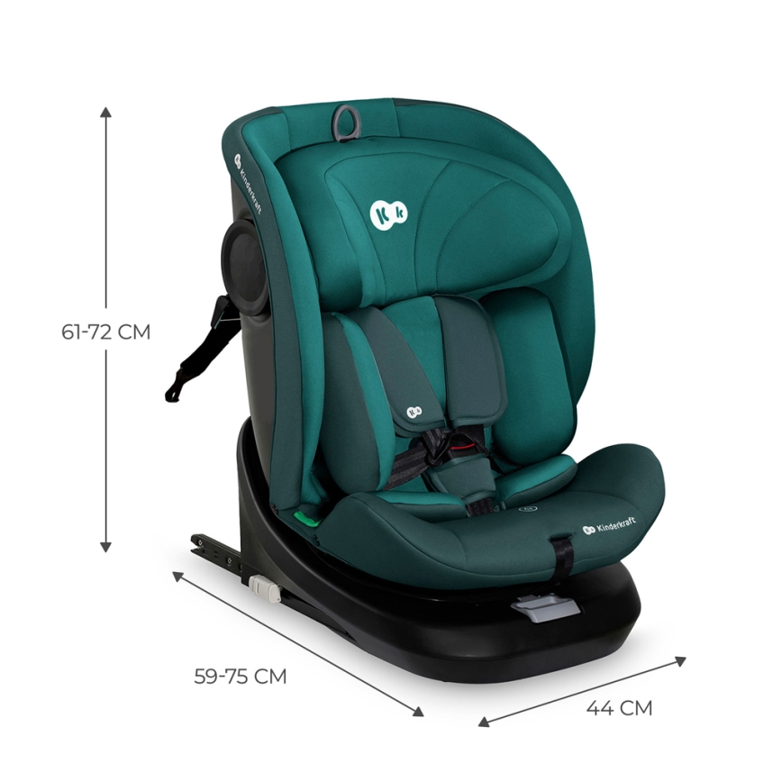KINDERKRAFT - Pöörleva alusega turvatool I-GROW i-Size 40-150 cm türkiissinine